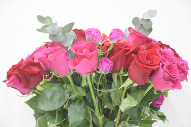 Classic Red and Pink Roses Bouquet